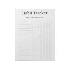 Habit Tracker | Zwart En Wit Gemakkelijk Te Gebrui Notitieblok
