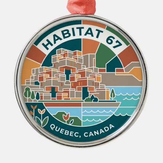 Habitat 67 Canada Metalen Ornament (Voorkant)