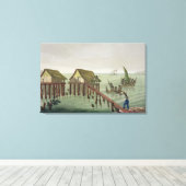 Habitats van de Papu-stam, Rawak, bord 22 voor Canvas Afdruk (Insitu (Houten vloer))