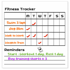 Habits Fitness Weekly Tracker Herinneringen Opmerk Rubberstempel