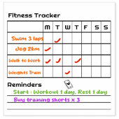 Habits Fitness Weekly Tracker Herinneringen Opmerk Rubberstempel