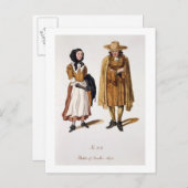 Habits van Quakers, 1675 (gekleurde graving) Briefkaart (Voorkant / Achterkant)