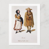 Habits van Quakers, 1675 (gekleurde graving) Briefkaart (Voorkant)