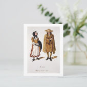 Habits van Quakers, 1675 (gekleurde graving) Briefkaart (Staand voorkant)