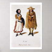 Habits van Quakers, 1675 (gekleurde graving) Poster (Voorkant)