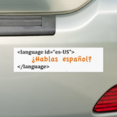 Hablas español? bumpersticker (Op auto)