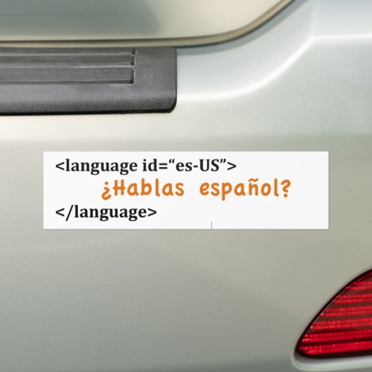 Hablas español? bumpersticker (Op auto)