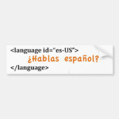 Hablas español? bumpersticker (Voorkant)