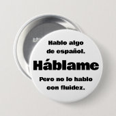 Hablo Algo de Espanol Button (Voorkant /achterkant)
