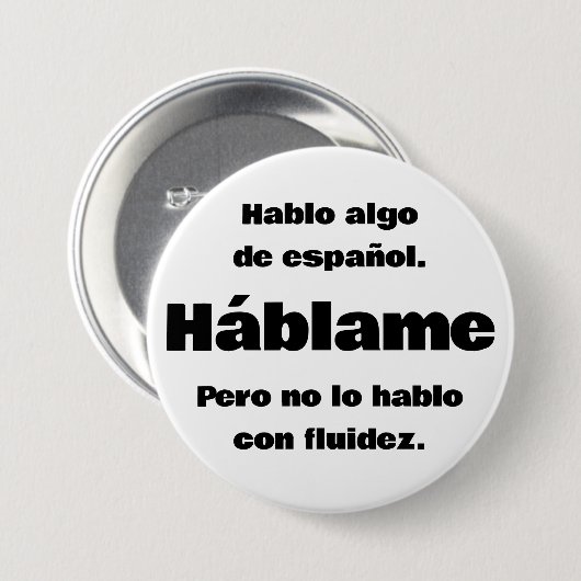 Hablo Algo de Espanol Button (Voorkant /achterkant)