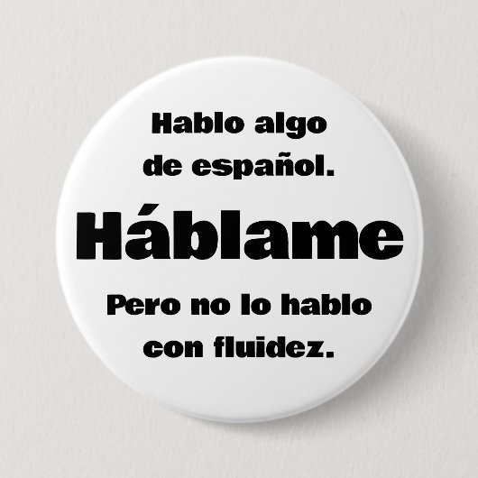 Hablo Algo de Espanol Button (Voorkant)