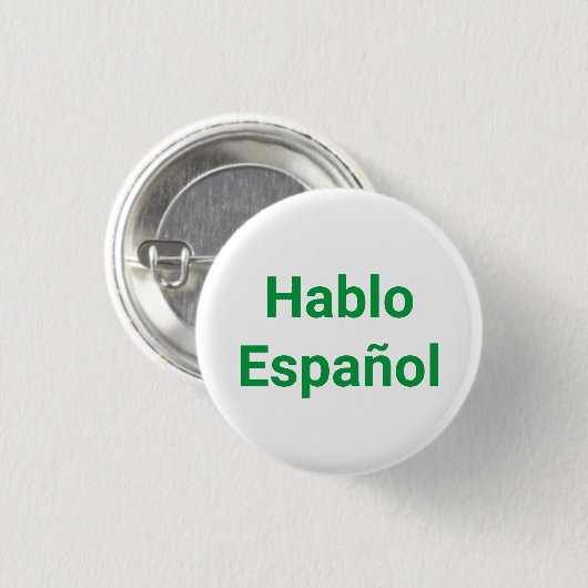 Hablo Español groen wit I Spaans Ronde Button 3,2 Cm (Voorkant /achterkant)