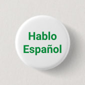 Hablo Español groen wit I Spaans Ronde Button 3,2 Cm (Voorkant)