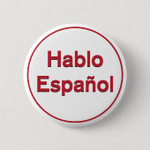Hablo Español - ik spreek Spaans Ronde Button 5,7 Cm (Voorkant)
