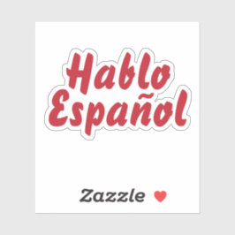 Hablo Español Ik spreek Spaans Rood Typografisch Sticker