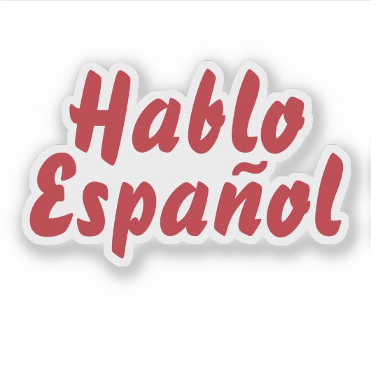 Hablo Español Ik spreek Spaans Rood Typografisch Sticker (Voorkant)