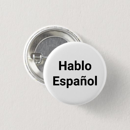 Hablo Español, ik spreek Spaans speld. Ronde Button 3,2 Cm (Voorkant /achterkant)