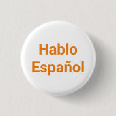 Hablo Español oranje wit I Spaans Ronde Button 3,2 Cm (Voorkant)