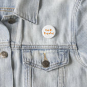 Hablo Español oranje wit I Spaans Ronde Button 3,2 Cm (In situ)