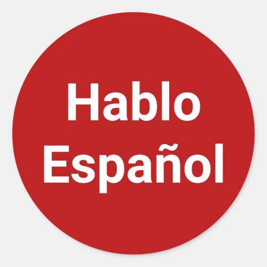 Hablo Español rood wit I Spaans Ronde Sticker (Voorkant)