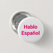 Hablo Español roze wit Ik spreek Spaans Ronde Button 3,2 Cm (Voorkant /achterkant)