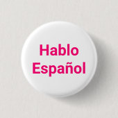 Hablo Español roze wit Ik spreek Spaans Ronde Button 3,2 Cm (Voorkant)