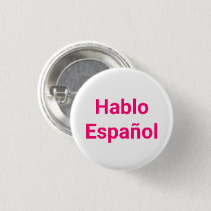Hablo Español roze wit Ik spreek Spaans Ronde Button 3,2 Cm