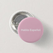 Hablo Español Roze & wit Ik spreek Spaans Ronde Button 3,2 Cm (Voorkant /achterkant)