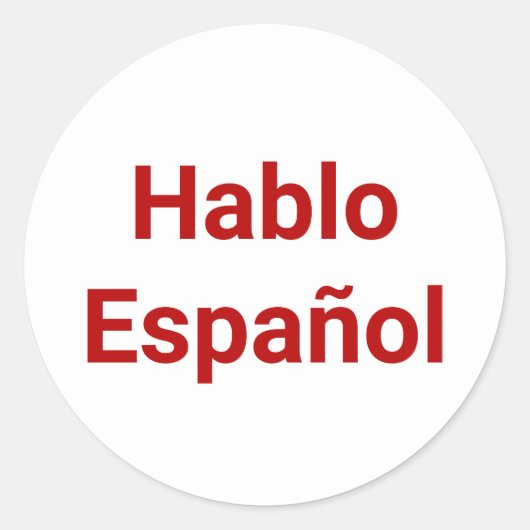 Hablo Español witte rood I Spaans Ronde Sticker (Voorkant)