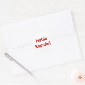 Hablo Español witte rood I Spaans Ronde Sticker (Envelop)