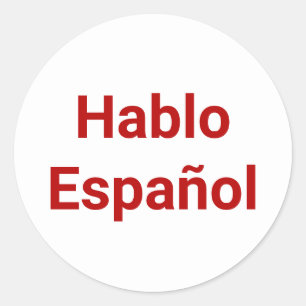 Hablo Español witte rood I Spaans Ronde Sticker