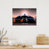 "Habu" Nissan GT-R en SR-71 Blackbird Poster (Keuken)