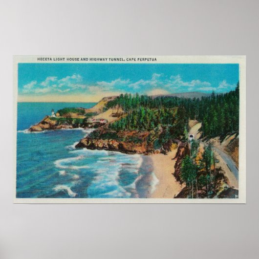 Hacenta Head Lighthouse en Cape PerpetuaCoast Poster (Voorkant)