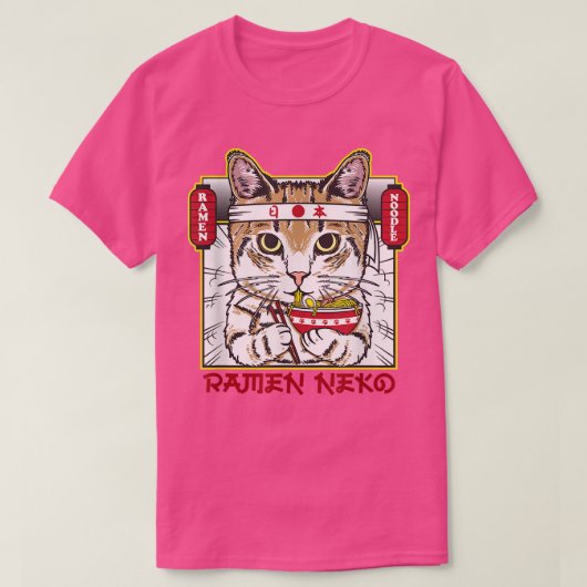 Hachimaki neko ramen kat met bepaling t-shirt (Design voorkant)