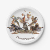 Hacht op fazanten papieren bordje (Voorkant)