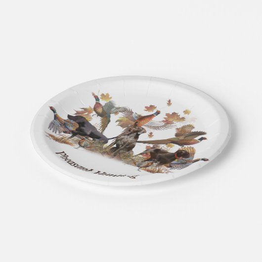 Hacht op fazanten papieren bordje (Gekanteld)