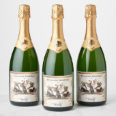 Hacht op fazanten sparkling wijnetiket (Flessen)