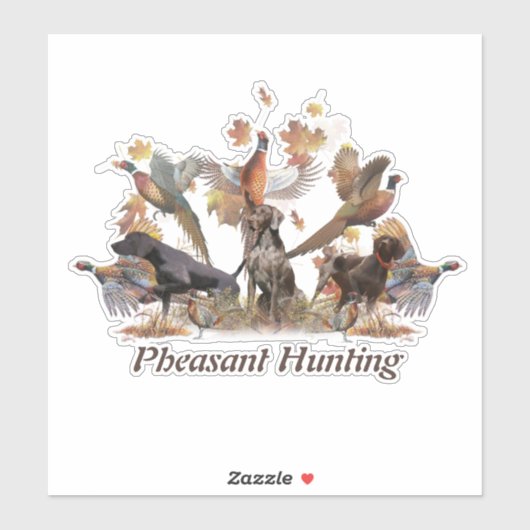 Hacht op fazanten sticker (Vel)