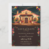 Hacienda Mexicaanse rustieke elegante Fiesta bruil Save The Date (Voorkant)