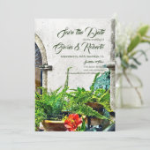 Hacienda Patio Mexicaanse bruiloft Save the Dates Kaart (Staand voorkant)