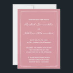 Hacienda Roos Minimalist Wedding Invitation<br><div class="desc">Uitnodigingen voor hedendaagse bruiloft - Verander de achtergrondkleur naar elke kleur! De accenten van de rechthoek - SCHRAPT hen of VERANDERT de kleur! VERANDERT de doopvonten,  de tekst,  de kleur van de tekst. Gebruik deze sjabloon om uw eigen unieke trouwuitnodigingen en coördinerende stukken te ontwerpen.</div>