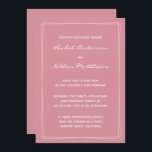 Hacienda Roos Minimalist Wedding Invitation<br><div class="desc">Uitnodigingen voor hedendaagse bruiloft - Verander de achtergrondkleur naar elke kleur! De accenten van de rechthoek - SCHRAPT hen of VERANDERT de kleur! VERANDERT de doopvonten,  de tekst,  de kleur van de tekst. Gebruik deze sjabloon om uw eigen unieke trouwuitnodigingen en coördinerende stukken te ontwerpen.</div>