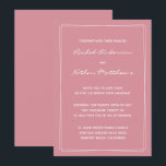 Hacienda Roos Minimalist Wedding Invitation<br><div class="desc">Uitnodigingen voor hedendaagse bruiloft - Verander de achtergrondkleur naar elke kleur! De accenten van de rechthoek - SCHRAPT hen of VERANDERT de kleur! VERANDERT de doopvonten,  de tekst,  de kleur van de tekst. Gebruik deze sjabloon om uw eigen unieke trouwuitnodigingen en coördinerende stukken te ontwerpen.</div>