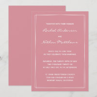 Hacienda Roos Minimalist Wedding Invitation
