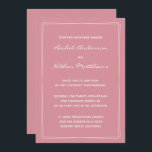 Hacienda Roos Minimalist Wedding Invitation<br><div class="desc">Uitnodigingen voor hedendaagse bruiloft - Verander de achtergrondkleur naar elke kleur! De accenten van de rechthoek - SCHRAPT hen of VERANDERT de kleur! VERANDERT de doopvonten,  de tekst,  de kleur van de tekst. Gebruik deze sjabloon om uw eigen unieke trouwuitnodigingen en coördinerende stukken te ontwerpen.</div>