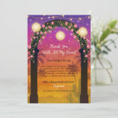 Hacienda Sunset Bloemenboog Dank u Kaart (Staand voorkant)