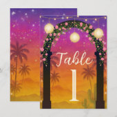 Hacienda Sunset Bruisende Fiesta Tafel Nummers Kaart (Voorkant / Achterkant)