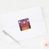 Hacienda Sunset Floral Arch Quinceañera Vierkante Sticker (Envelop)