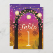 Hacienda Sunset Vibrant Fiesta Tafelnummers (Voorkant / Achterkant)