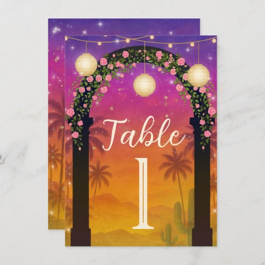 Hacienda Sunset Vibrant Fiesta Tafelnummers (Voorkant / Achterkant)